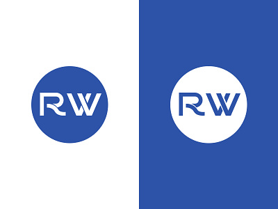 RW Logotype Concept V4 black white blue design agency flat logo logo design logotype marketing minimal