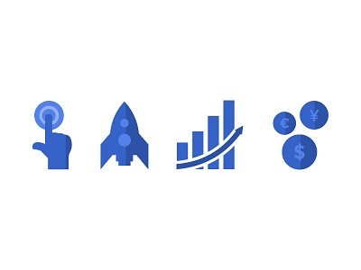 RW - Site Icons Set 1 advertising agency blue flat icon illustration marketing minimal