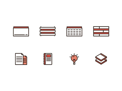 TN - Roof Tile & Info Icons icons icons set illustrations line art minimal red roof tiles roofing