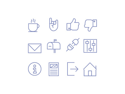 RF - Icons branding icon icons icons set illustration line line icons logo ui ux vector