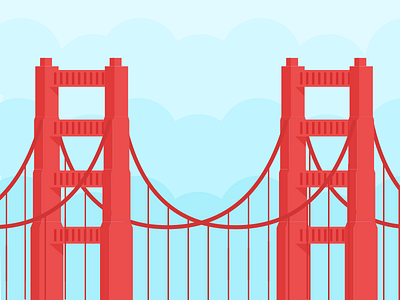 Golden Gate Bridge Concept bridge california flat golden gate bridge graphic graphicdesign illustration minimal red