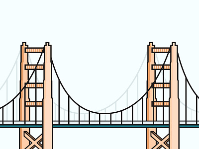 San Francisco Bridge Illustration blue bridge design illustration marketing minimal orange san francisco ui vector web web design website