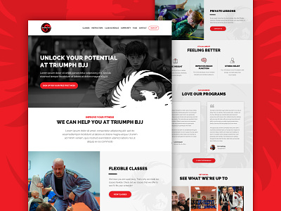 Triumph BJJ - Initial Home Page Design agency bjj brazilian jiu jitsu design marketing minimal sports ui ux web web design website