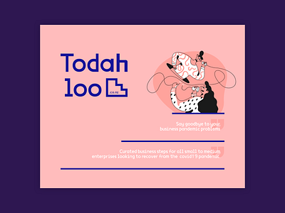 Todahloo - Say goodbye blue business card colorful design gift goodbye illustration logo pink stairs thankyou typography