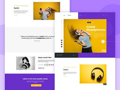 Exploration - Marketing website design headphone landing page marketing agency website