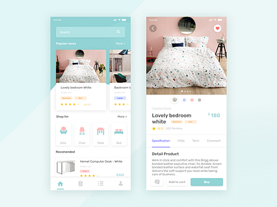 Furniture E-commerce Apps app apps bedroom branding design ecommerc exploration furniture furniture app furniture shop interface landing page logo ui ux