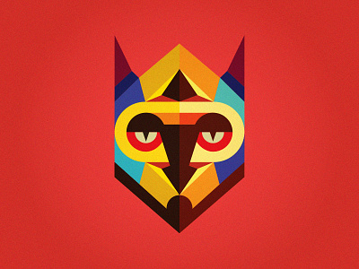 Wolf 2d color flat ilustration