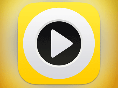 Dribbble app icon ios ios7 ipad iphone music play yellow