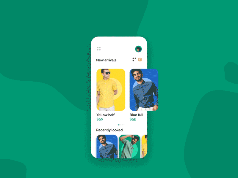 DailyUI # 22 - UI interaction of an E-Commerce app