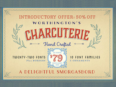 Charcuterie font fonts headline label lettering logo packaging retro titling type typography vintage