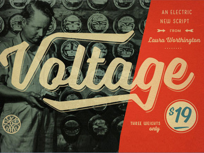 Voltage brush display font lettering retro script sign painting typeface typography vintage