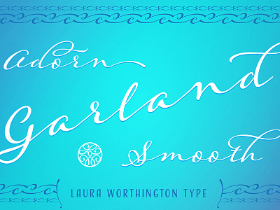 Adorn Garland Smooth calligraphy font lettering script type typography