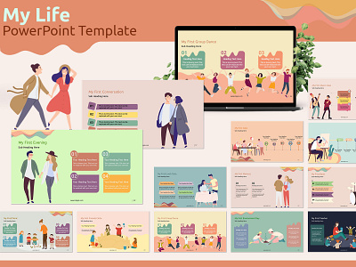 My Life PowerPoint Template action baths beauty bonfire characters cosmetics design election festival handshake health hospital illustration isolated minimal morning graphics people politics running vector