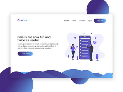 Onebox Website UI design flat ui ux web website