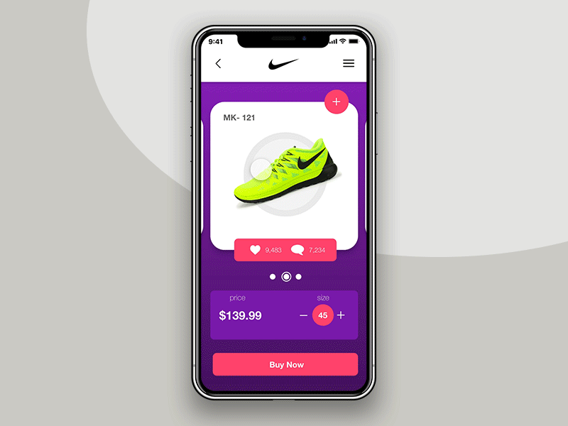 Nike Shoe App adobexd animation app design ui ux