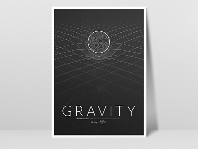 Gravity Poster 2d adobe cosmos design illustration illustrator poster retro space texture typography vector