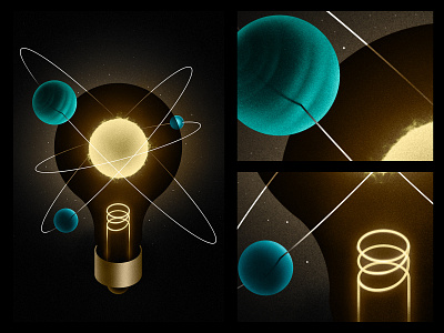 let there be light! 2d adobe cosmos design illustration illustrator poster retro space texture