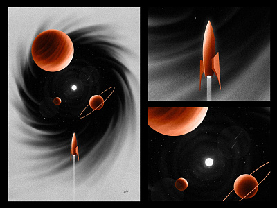 Portal 2d adobe cosmos design illustration illustrator poster retro space texture vector