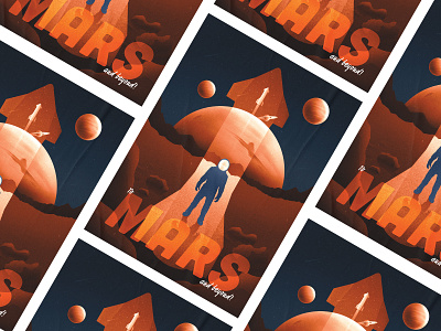 To mars and beyond! design illustration illustrator mars rocket space texture