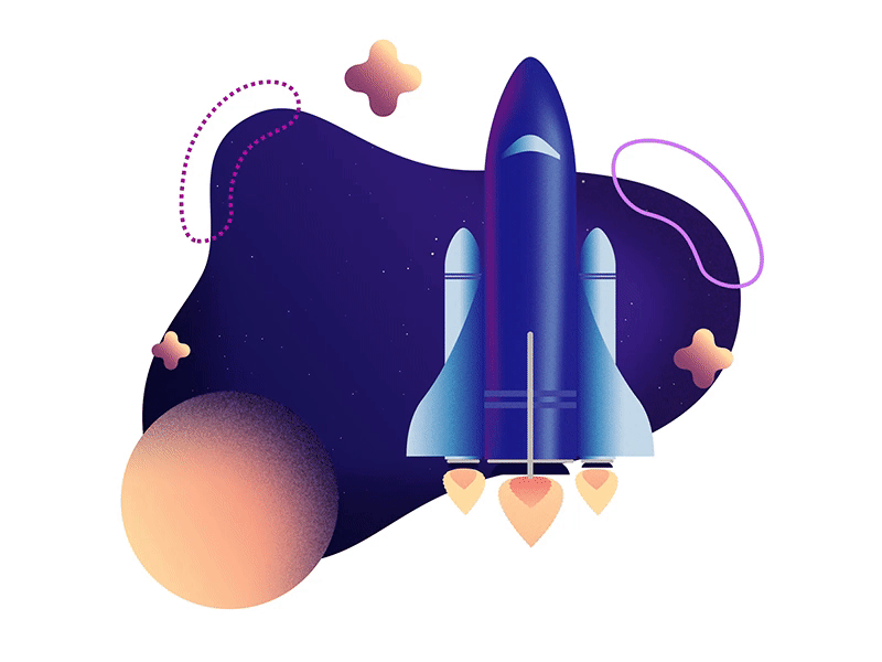 Rocket Fly adobe after effect cosmos illustration illustrator motion space