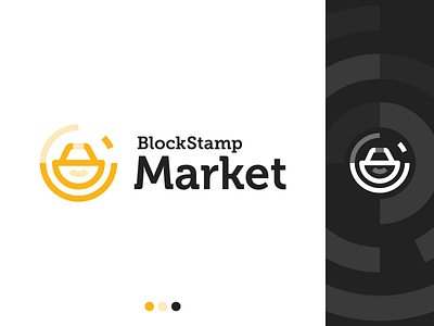 Logotype of BlockStamp Market adobe brand brand identity branding colors cryptocurrency design font illustrator logo logotype orange typeface typography