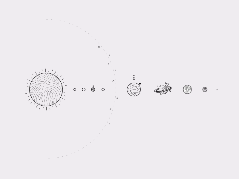 Solar system - light 2d adobe after effect animation cosmos design flat graphic design icon illustration illustrator motion planet retro solar system space sun texture universe vector