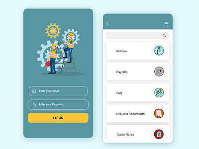 Mobile Application - Workers Engagement app app design application design design ui ux mobile app ui ui design ui ux design uiux ux