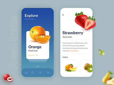 Fruits app app app design application design designs mobile app ui ui design uiux ux