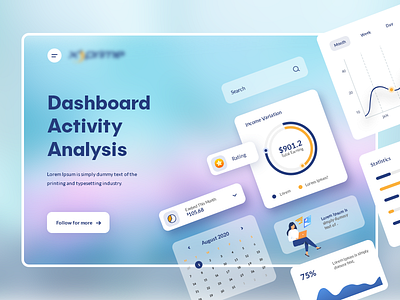 Dashboard UI (Activity/Analysis) chart dashboad dashboard design design illustration web application web design