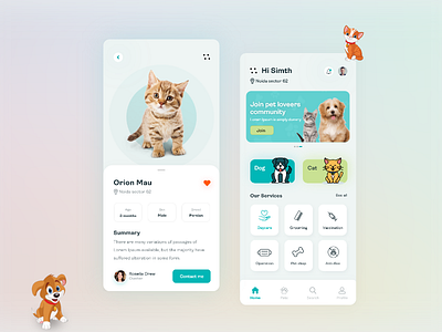 pet app ui 02 1 by Lovekush Kumar on Dribbble