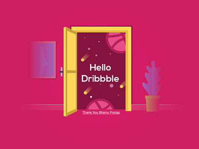 Hello Dribbble illustration