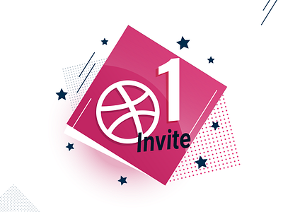 1 Dribbble Invite design illustration