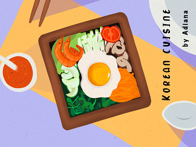 Korean cuisine concept cuisine egg food illustration korean shrimps