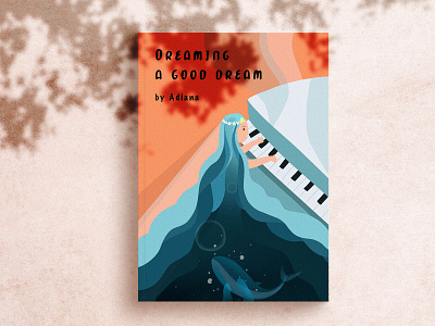 Dreaming A Good Dream book concept design dolphn illustration piano sea