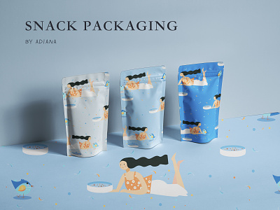Snack packaging bird design girl illustration packaging