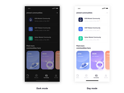 Community app design ui wallet