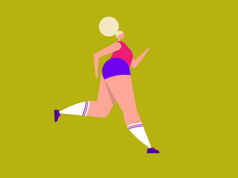 woman character running 2d aftereffects animation color design flat illustration motion design motion graphic run running woman