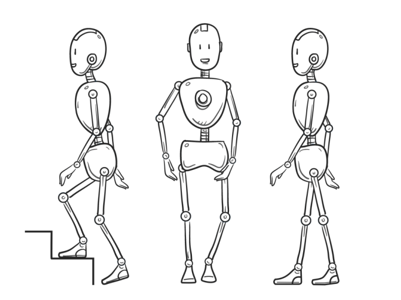walking robot character rig 2d aftereffects animation character flat illustration motion design rig walking