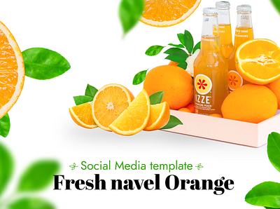 Fresh navel Orange Banner Post banner design design orange