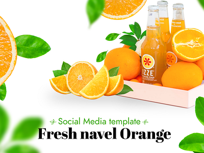 Fresh navel Orange Banner Post