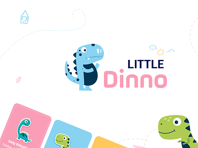 Litter Dino Background branding illustration