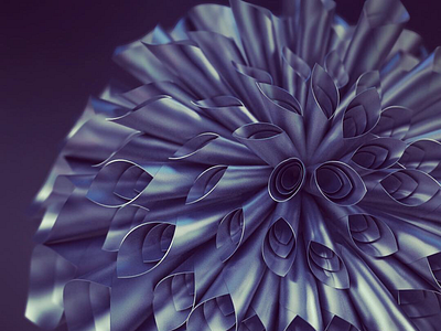 Steel flower_blue version cgi concept design illustration model render