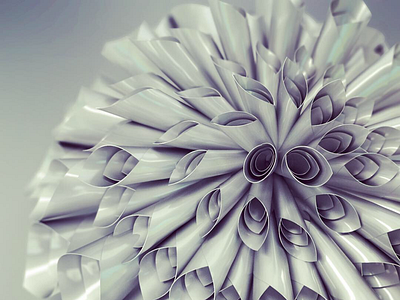 Steel flower_silver version 3d art cgi illustration render