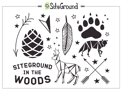 SiteGround In The Wood Tattoo Set animals branding design gift origami tattoo tattoo art temporary tattoo woods