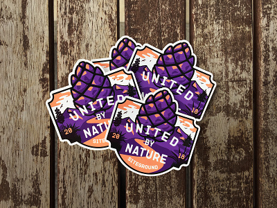 United by Nature Sticker branding design gift illustration nature sticker sticker design typography vector