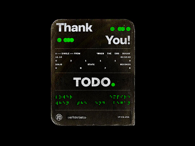 Thank you TODO. branding design graphic packaging paper poster sticker texture typography