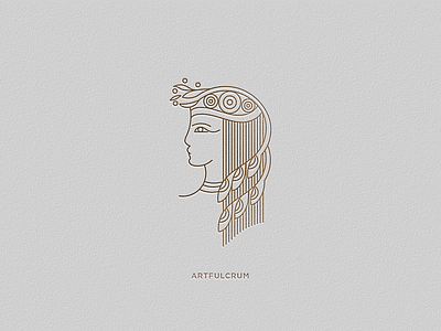 Cleopatra Logo Concept in line art branding design graphic design illustration logo minimal