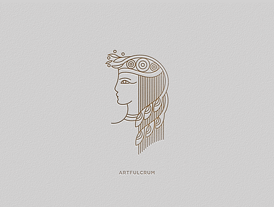 Cleopatra Logo Concept in line art branding design graphic design illustration logo minimal