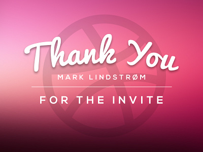 Thanks debut draft dribbble invite pink thanks type typography