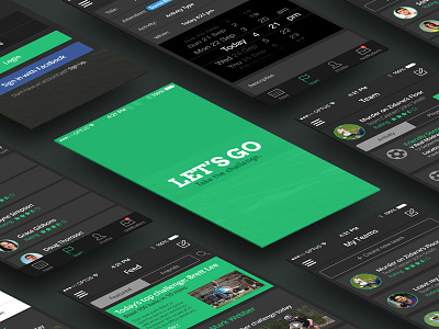 Let's Go - Mobile App Design app challenge cricket fitness interface mobile rugby soccer team ui ux